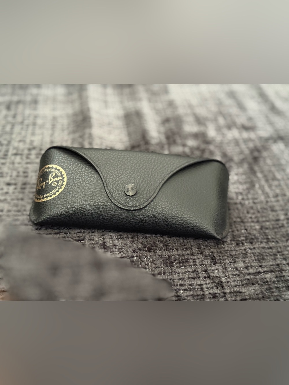 Ray-Ban Black Pebbled Leather Sunglasses Case